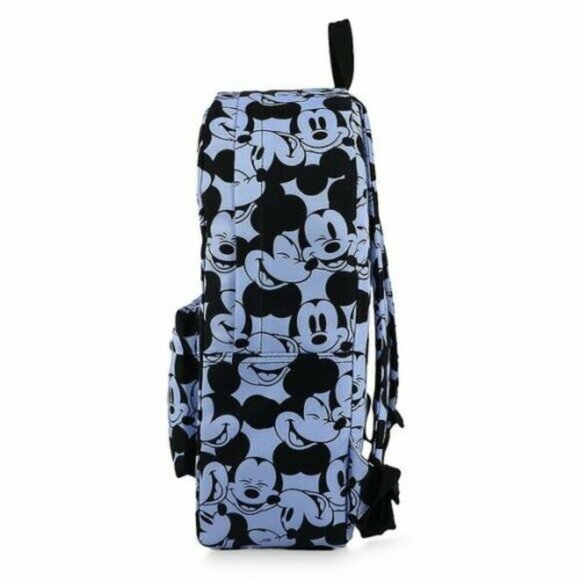 Disney Store Mickey Mouse Face Expressions Laptop Backpack 18" Blue Black NEW - Picture 4 of 4